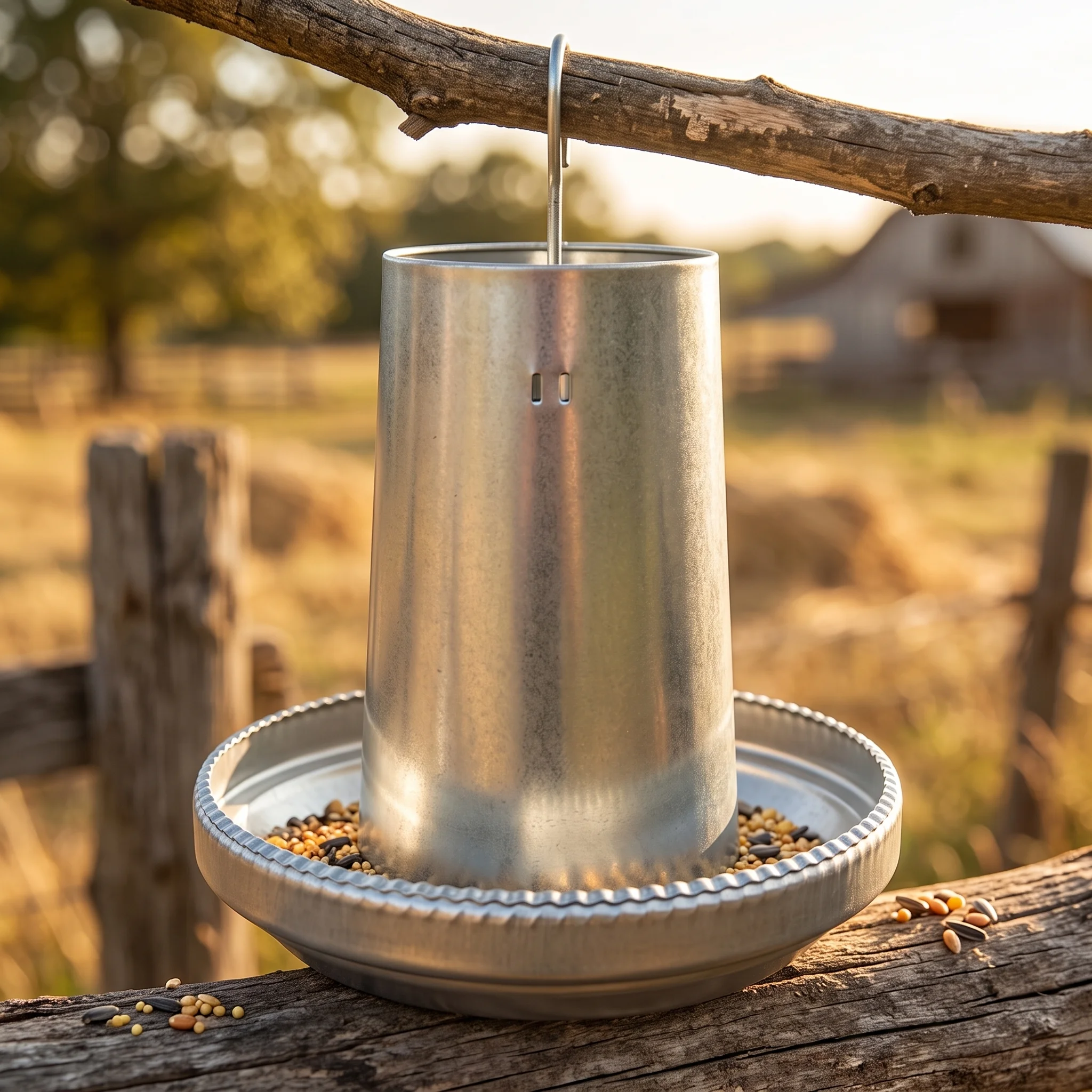Comedero Metálico para Aves — Capacidad 14 kg