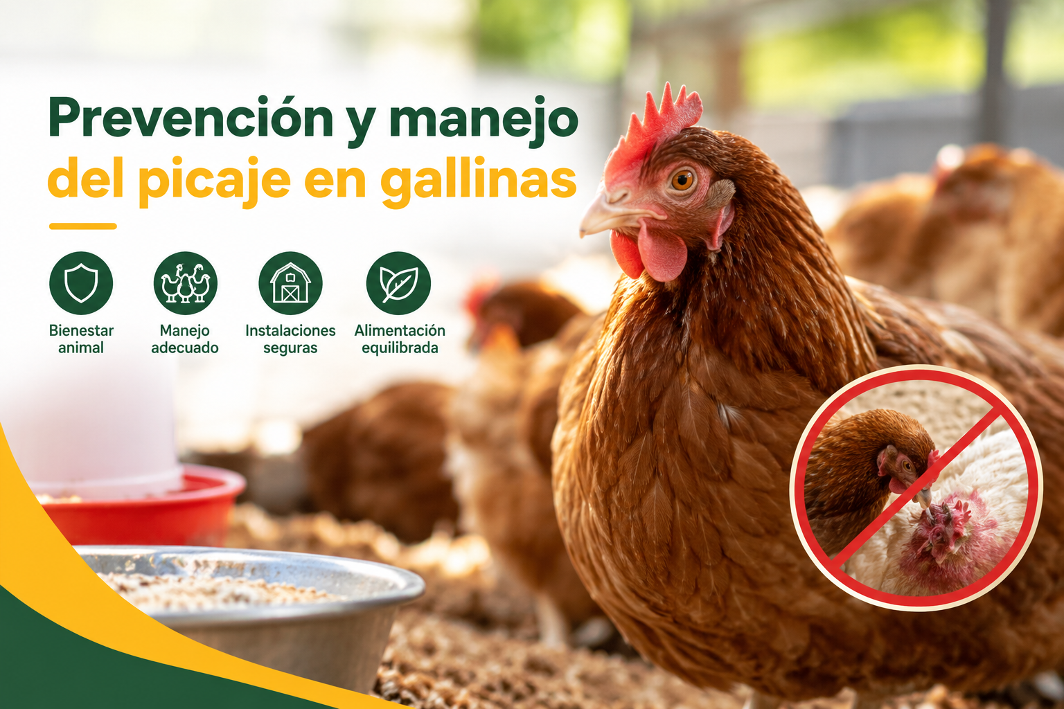 Prevención y manejo del picaje en gallinas